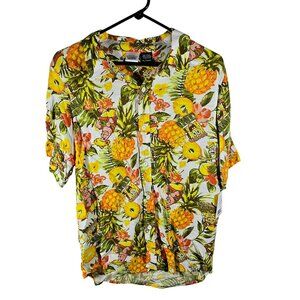 Spongebob Squarepants Hawaiian Print Button-Up Shirt Kids Size XL